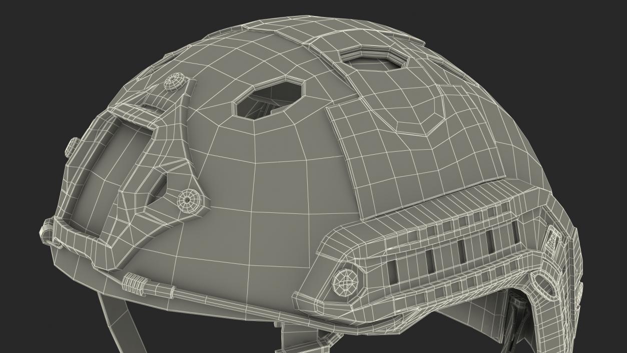 Tactical Helmet Black Airsoft 3D model