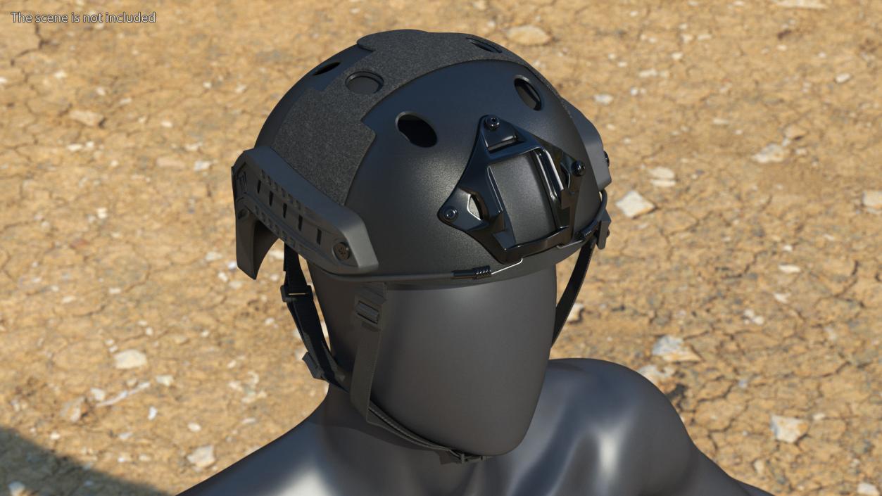 Tactical Helmet Black Airsoft 3D model