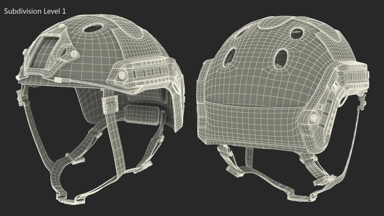 Tactical Helmet Black Airsoft 3D model