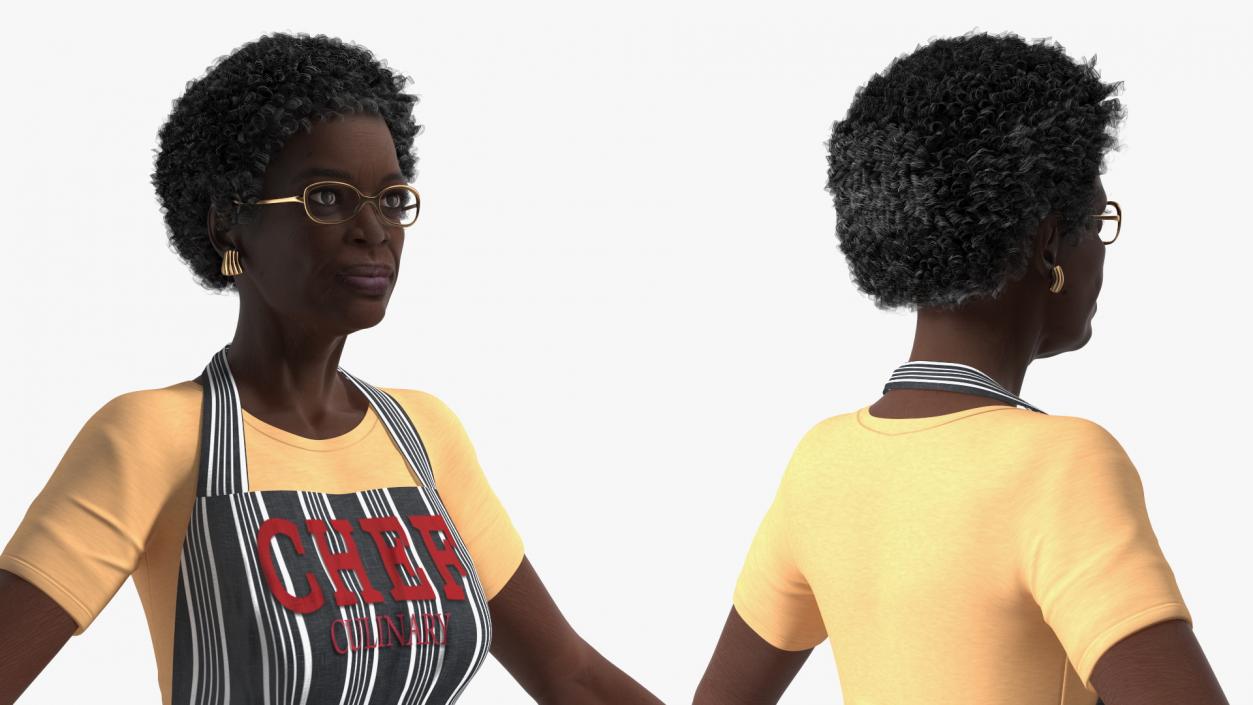 Afro American Woman Kitchen Style Rigged for Modo 3D model