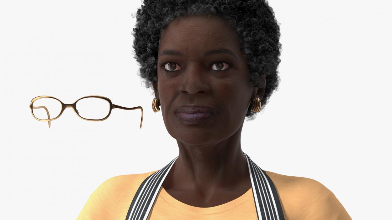 Afro American Woman Kitchen Style Rigged for Modo 3D model