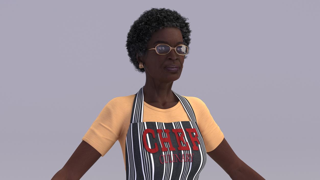 Afro American Woman Kitchen Style Rigged for Modo 3D model