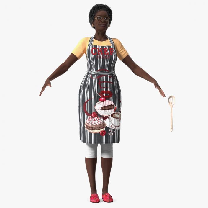 Afro American Woman Kitchen Style Rigged for Modo 3D model