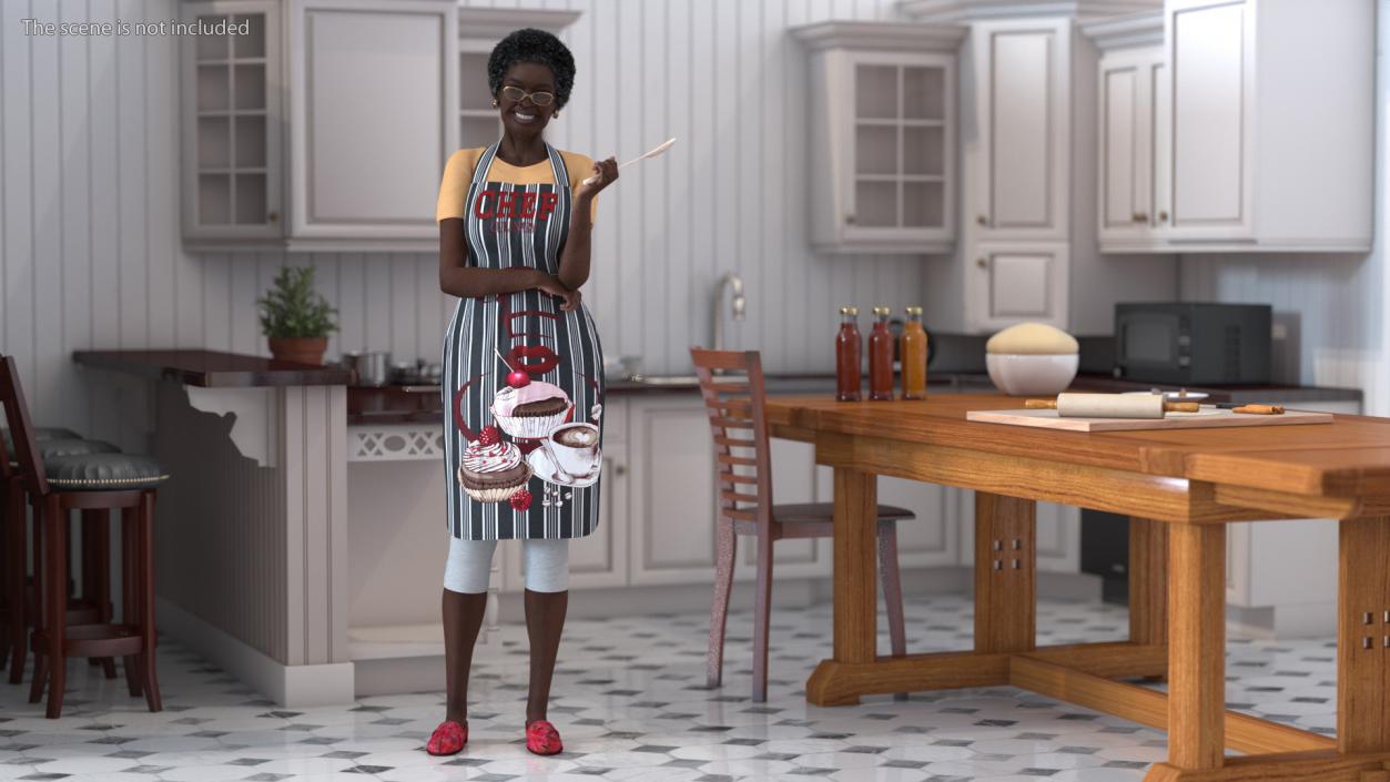 Afro American Woman Kitchen Style Rigged for Modo 3D model