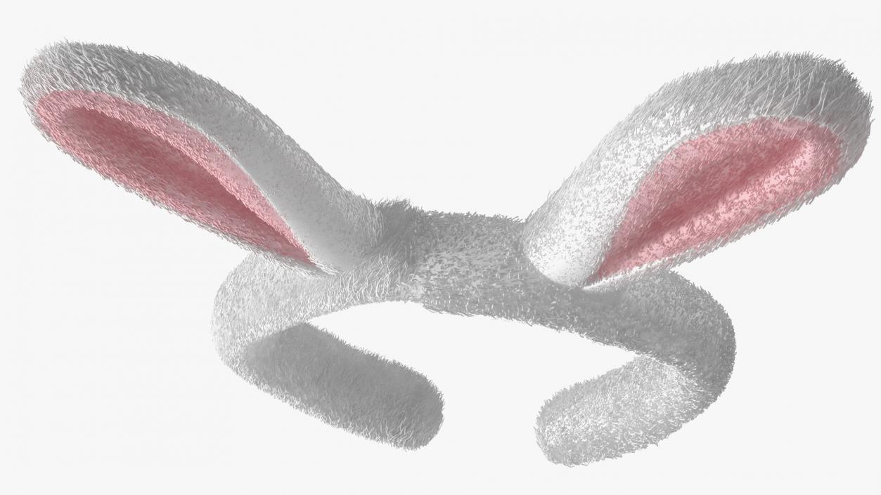 3D Bunny Ears Headband Fur model