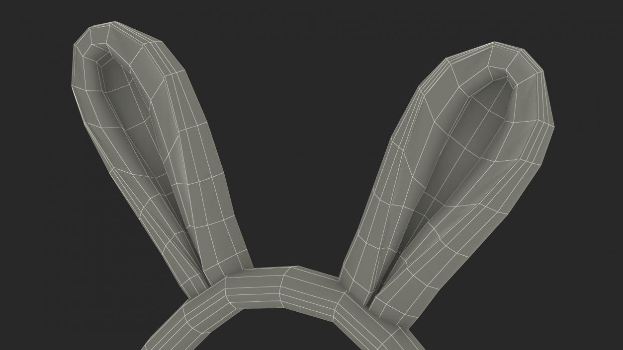 3D Bunny Ears Headband Fur model