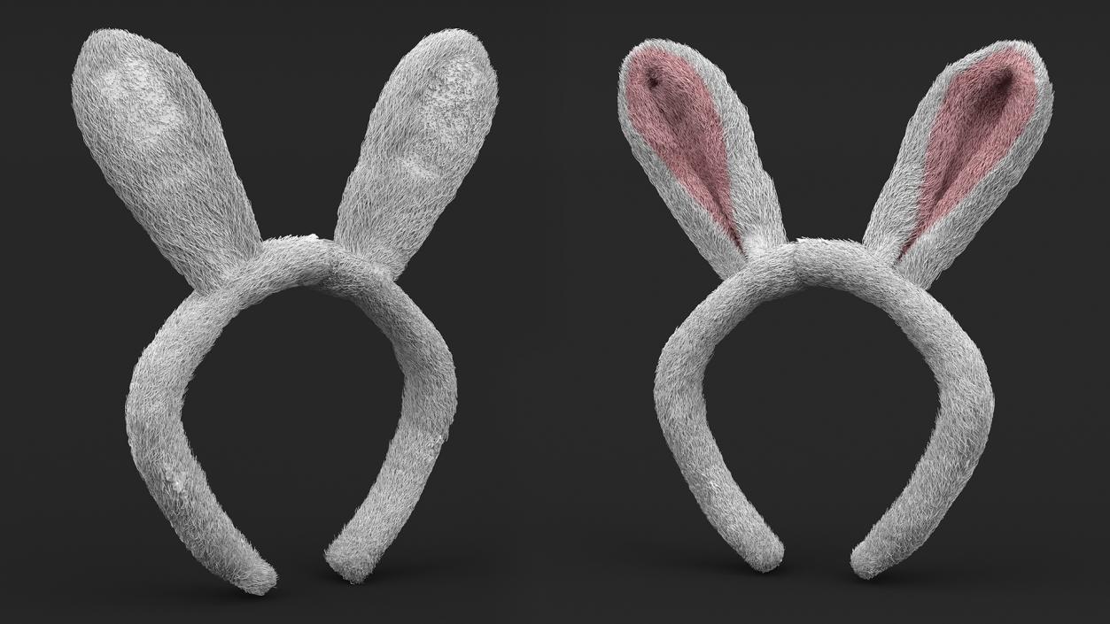 3D Bunny Ears Headband Fur model