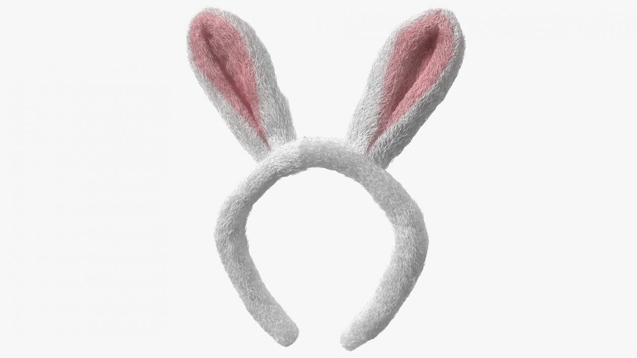 3D Bunny Ears Headband Fur model