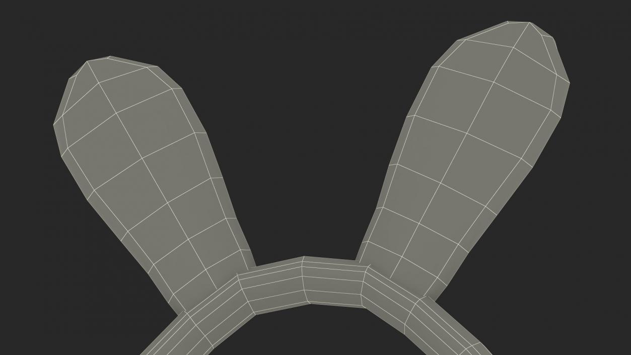 3D Bunny Ears Headband Fur model