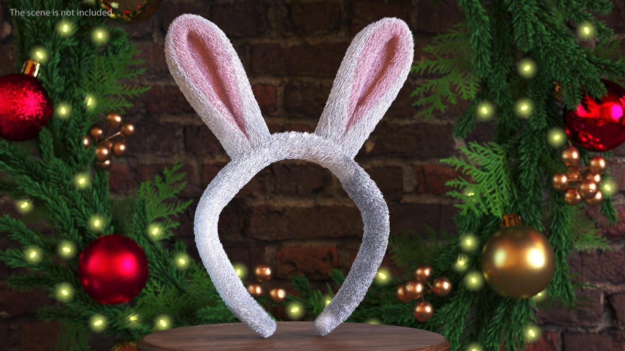 3D Bunny Ears Headband Fur model