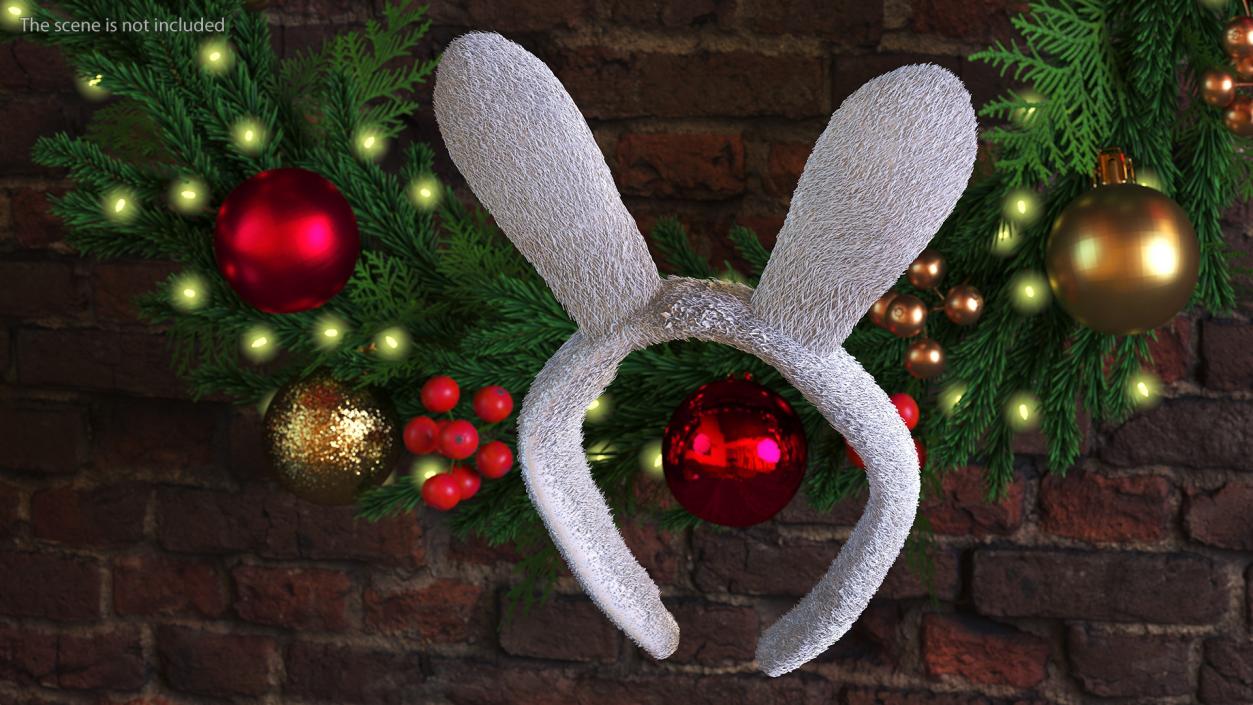 3D Bunny Ears Headband Fur model