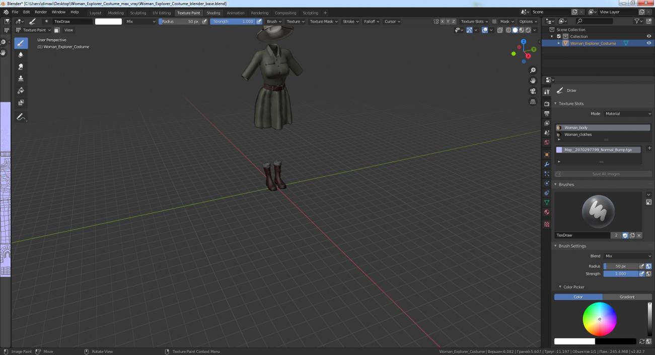 Woman Explorer Costume 3D