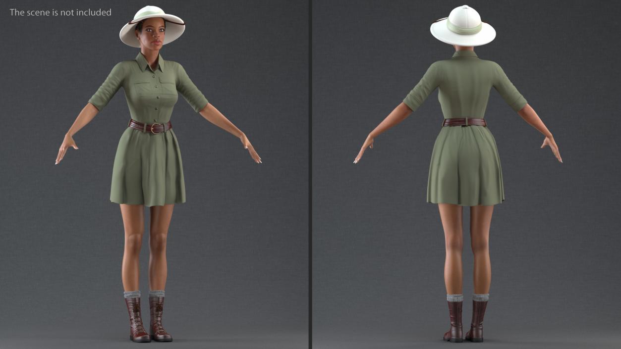 Woman Explorer Costume 3D