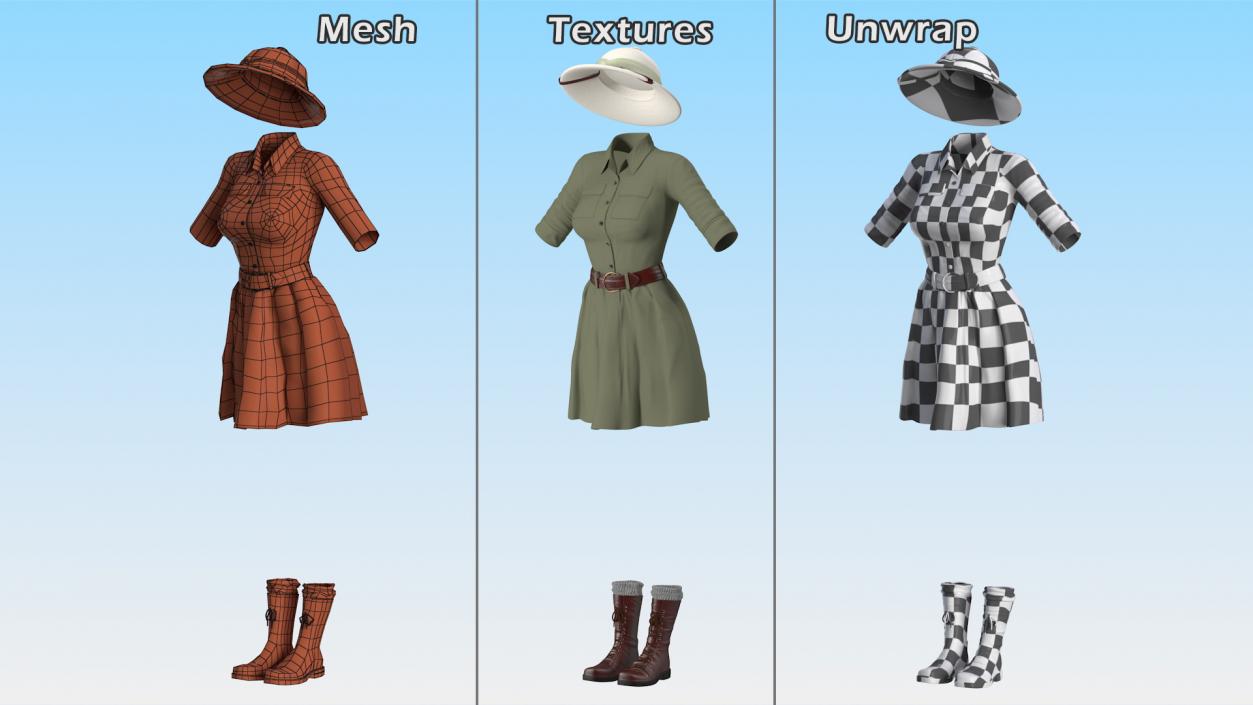 Woman Explorer Costume 3D