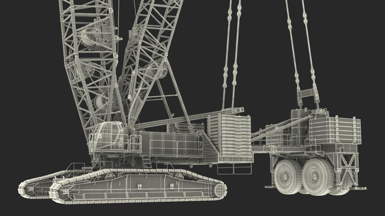 3D Crawler Crane Manitowoc 18000 MAX-ER Rigged model