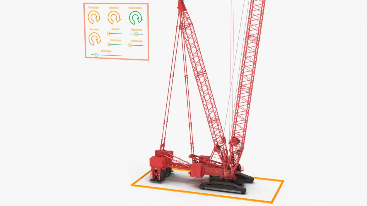 3D Crawler Crane Manitowoc 18000 MAX-ER Rigged model