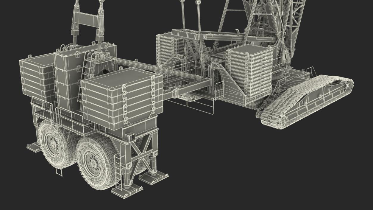 3D Crawler Crane Manitowoc 18000 MAX-ER Rigged model