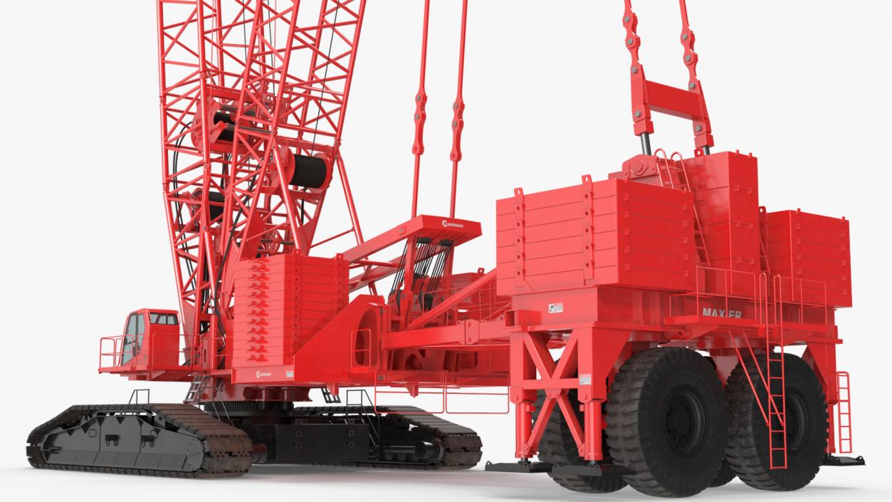 3D Crawler Crane Manitowoc 18000 MAX-ER Rigged model