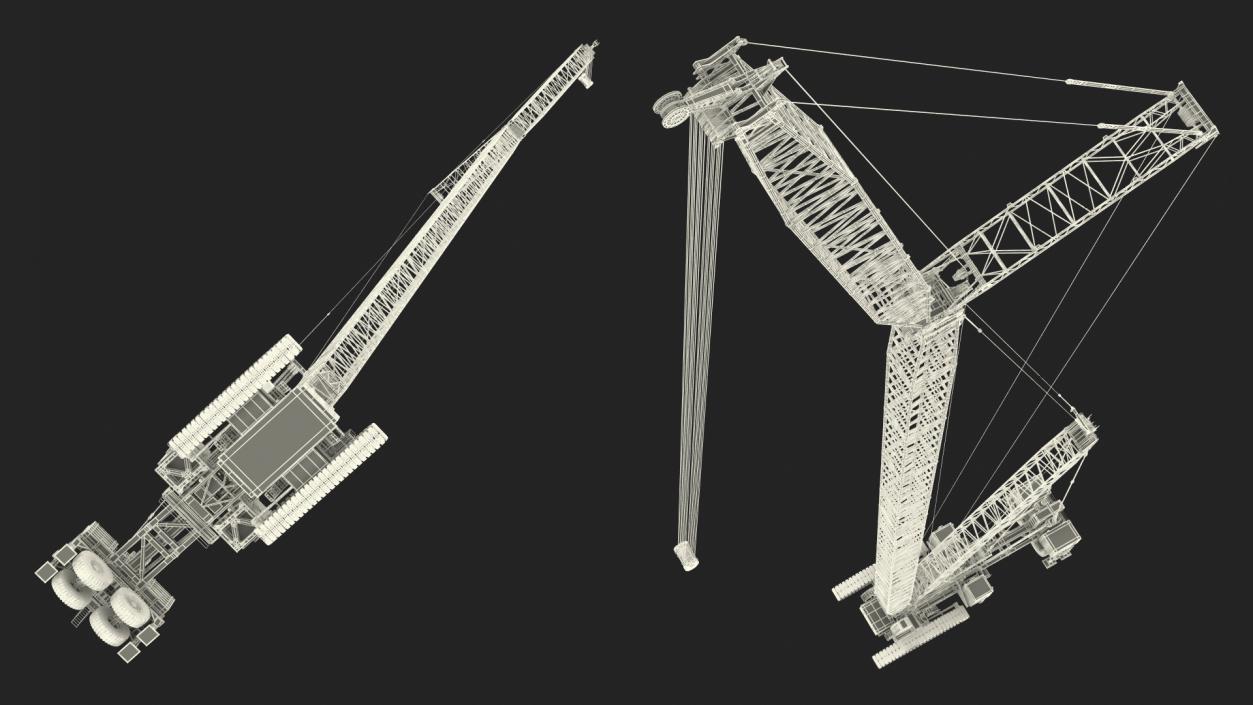 3D Crawler Crane Manitowoc 18000 MAX-ER Rigged model