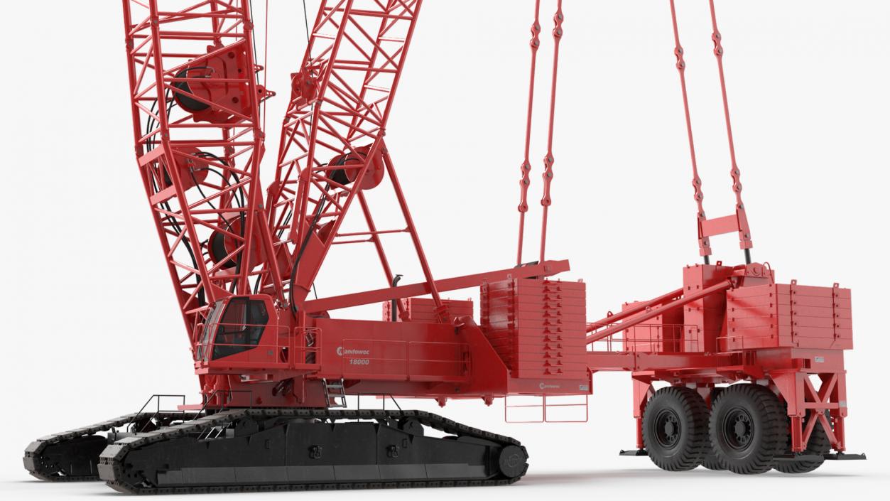 3D Crawler Crane Manitowoc 18000 MAX-ER Rigged model