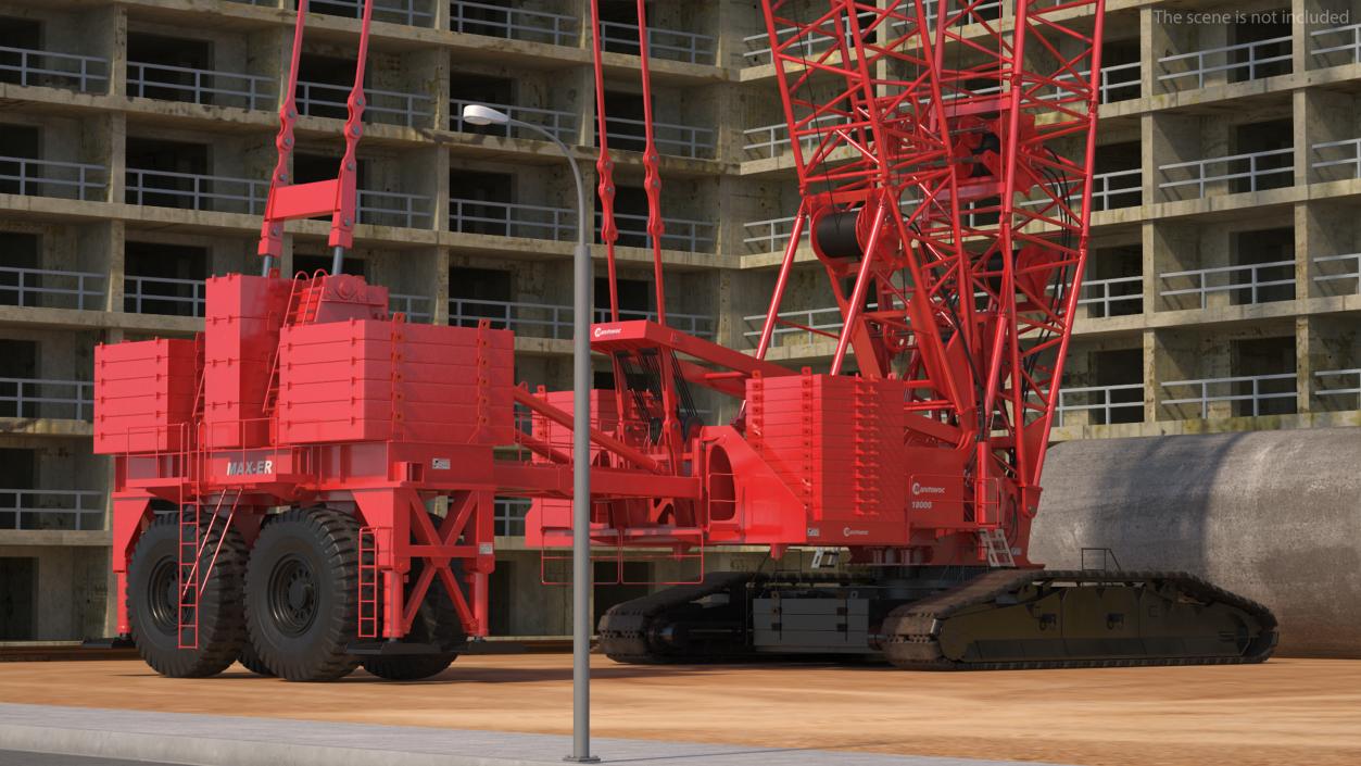 3D Crawler Crane Manitowoc 18000 MAX-ER Rigged model