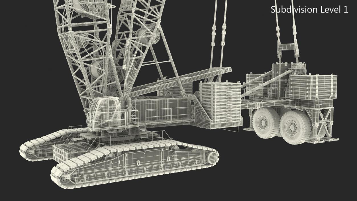 3D Crawler Crane Manitowoc 18000 MAX-ER Rigged model