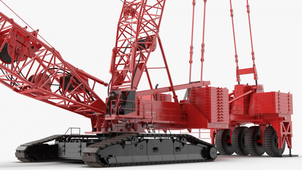 3D Crawler Crane Manitowoc 18000 MAX-ER Rigged model