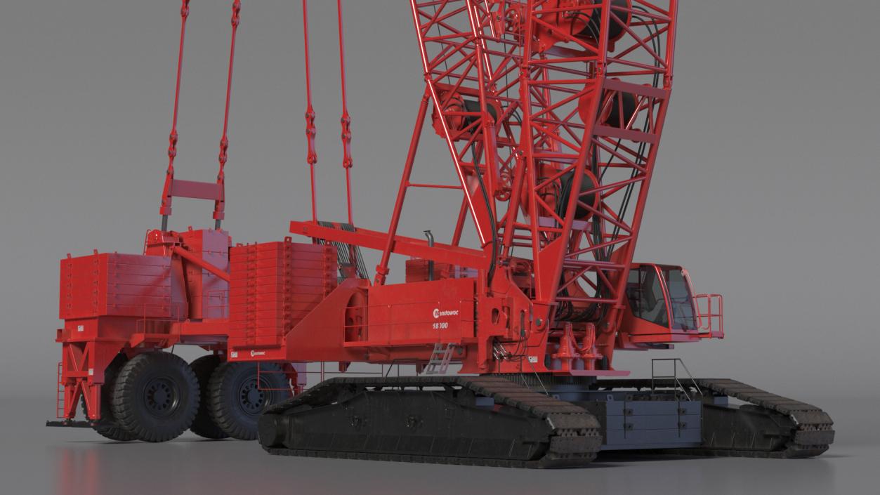 3D Crawler Crane Manitowoc 18000 MAX-ER Rigged model