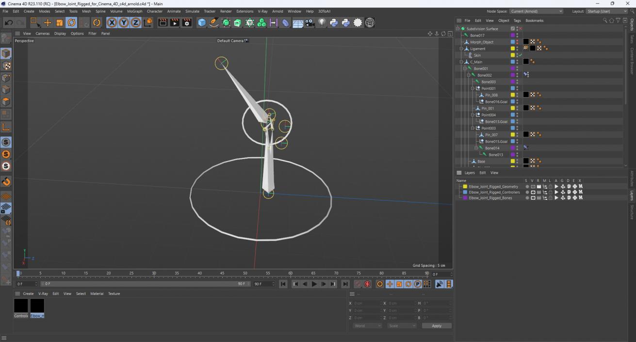 Elbow Joint Rigged for Cinema 4D 3D