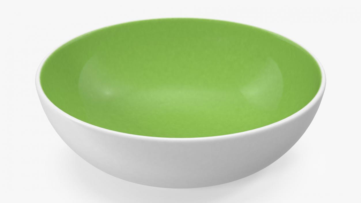 Green and White Cereal Bowl 3D