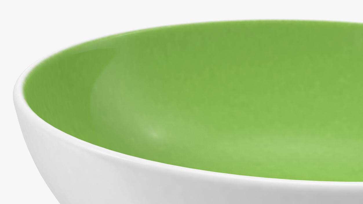 Green and White Cereal Bowl 3D