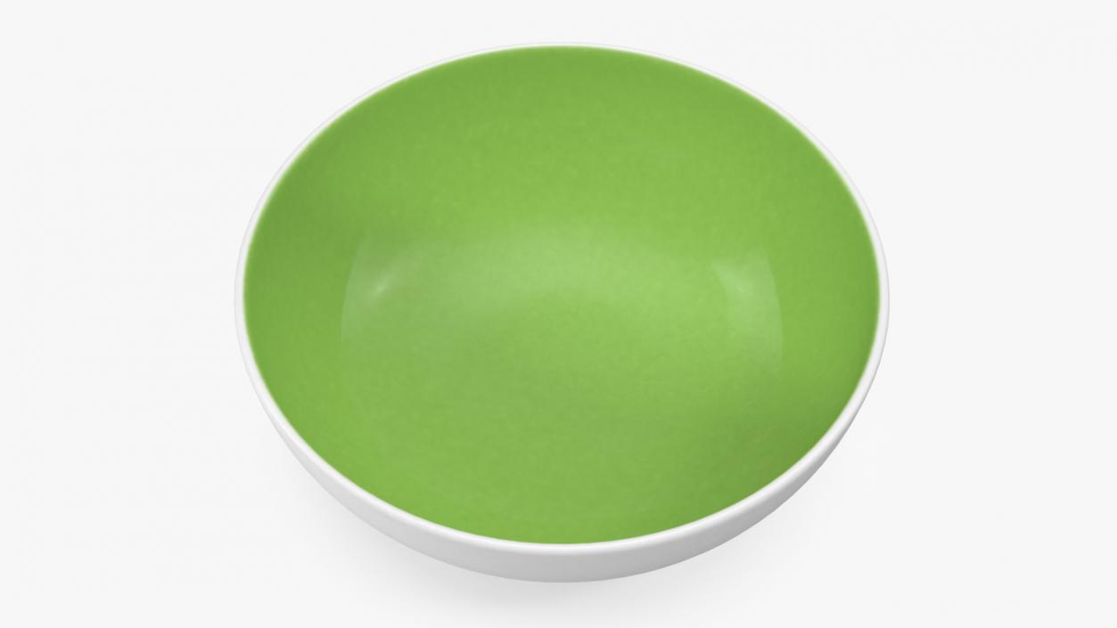 Green and White Cereal Bowl 3D