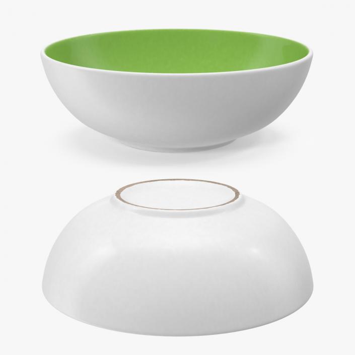 Green and White Cereal Bowl 3D