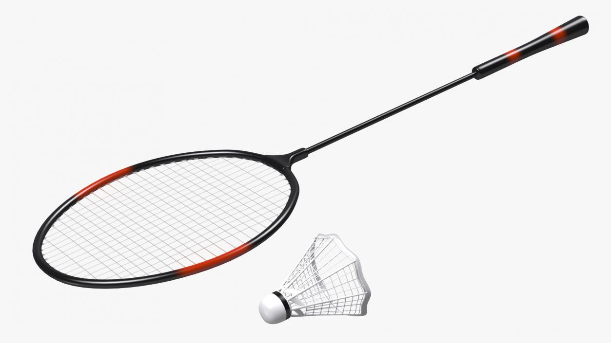 Badminton Racket and Shuttlecock 3D