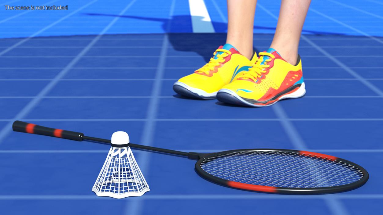 Badminton Racket and Shuttlecock 3D