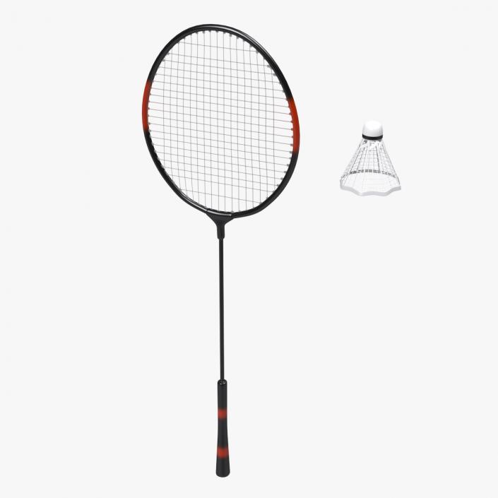 Badminton Racket and Shuttlecock 3D