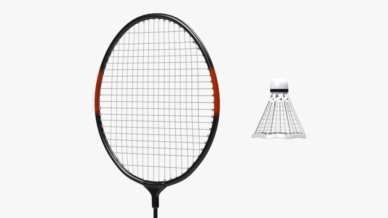 Badminton Racket and Shuttlecock 3D