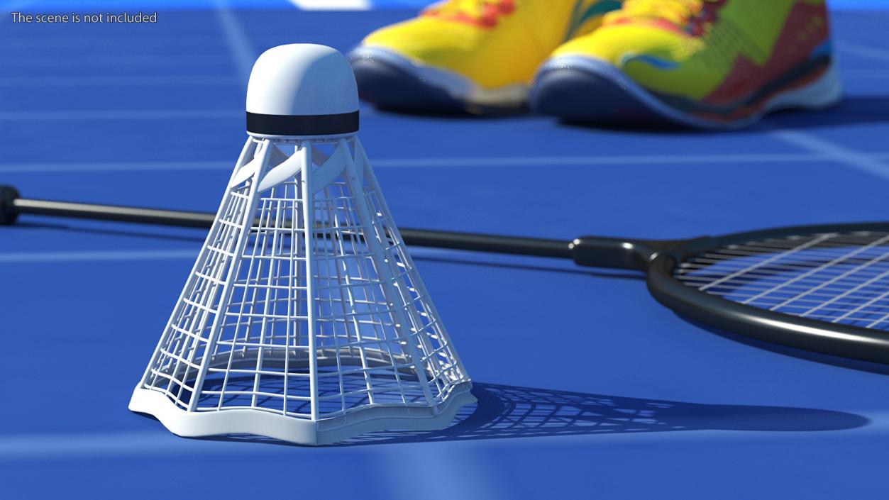 Badminton Racket and Shuttlecock 3D