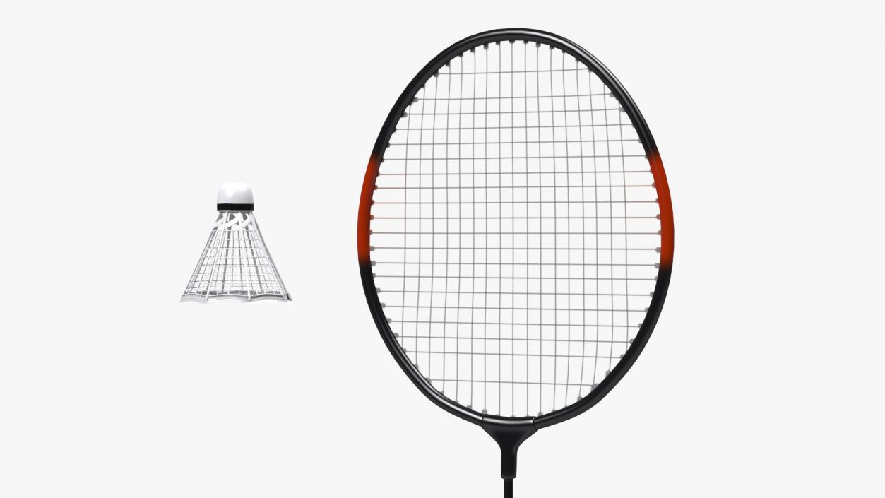 Badminton Racket and Shuttlecock 3D