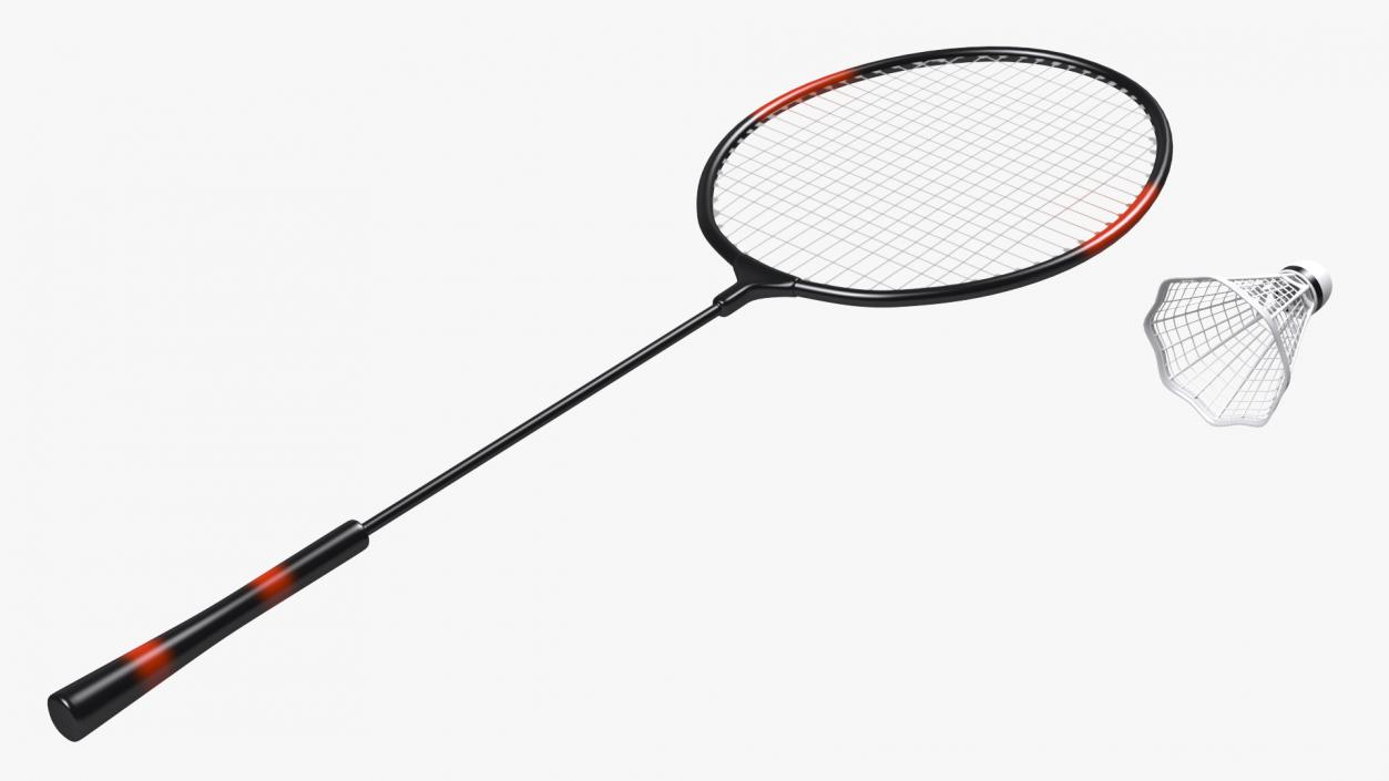 Badminton Racket and Shuttlecock 3D