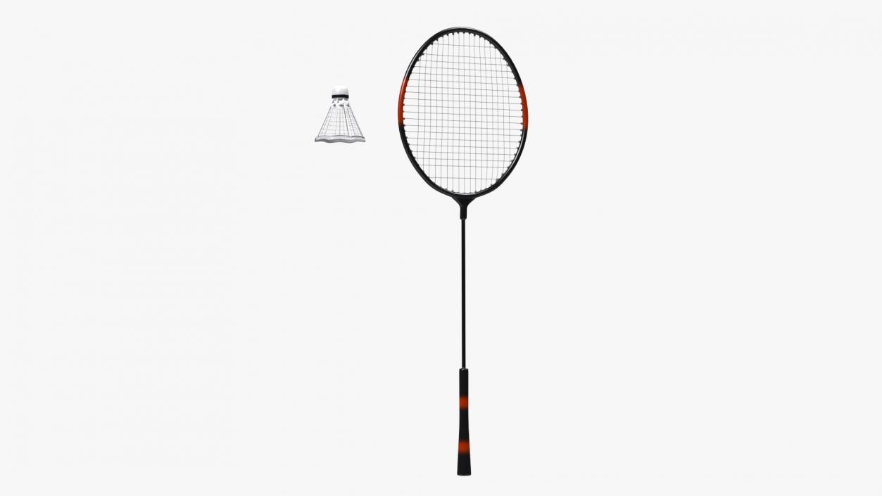 Badminton Racket and Shuttlecock 3D