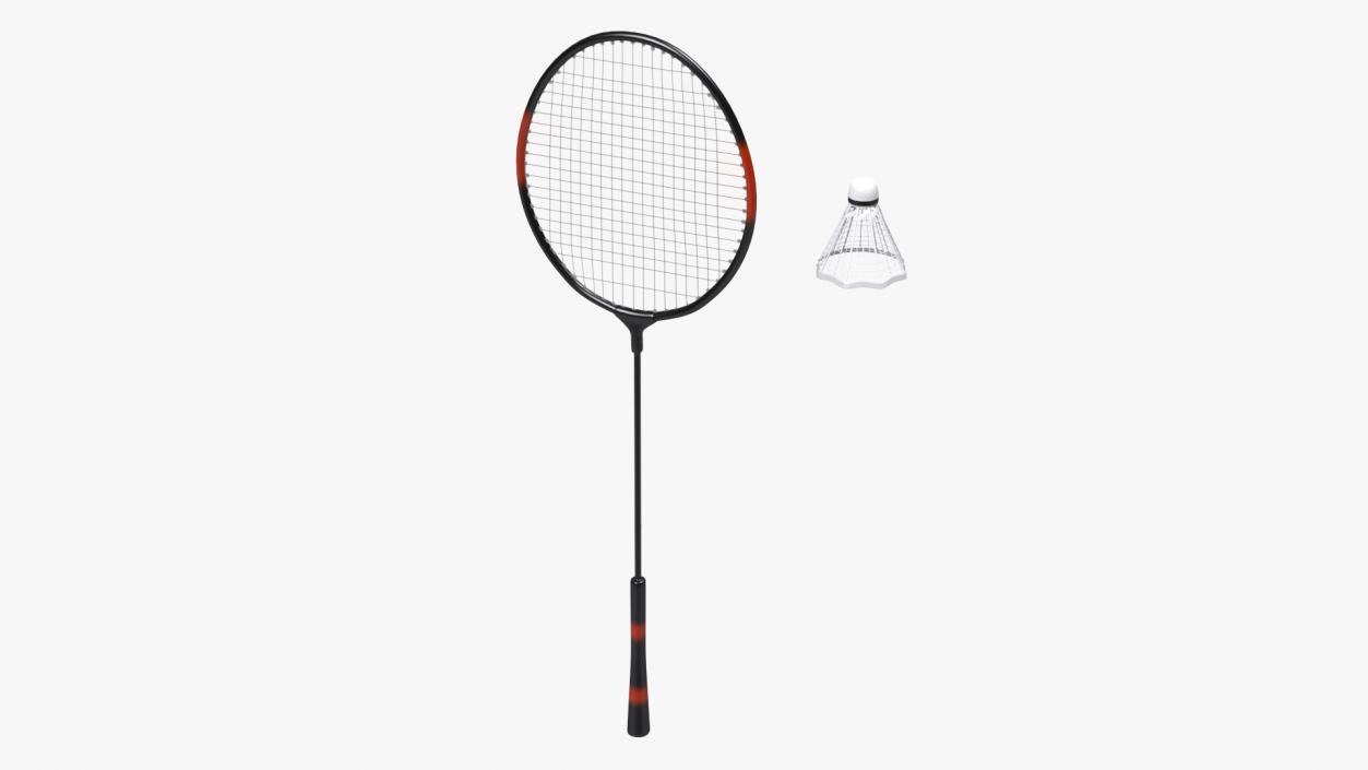 Badminton Racket and Shuttlecock 3D