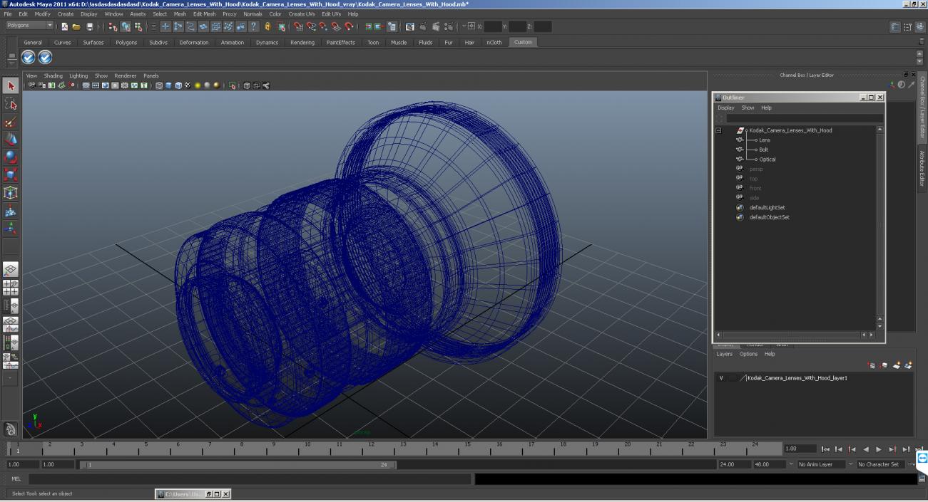 Kodak Camera Lenses With Hood 3D model