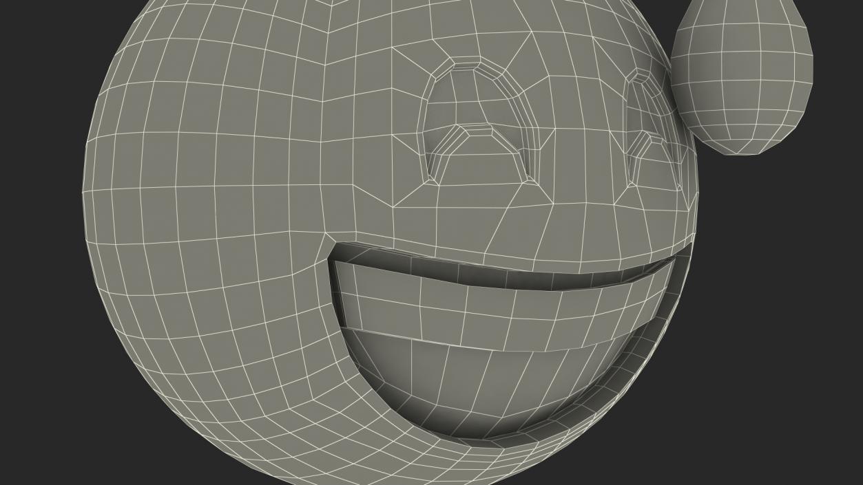 Smiling With Sweat Emoji 3D model