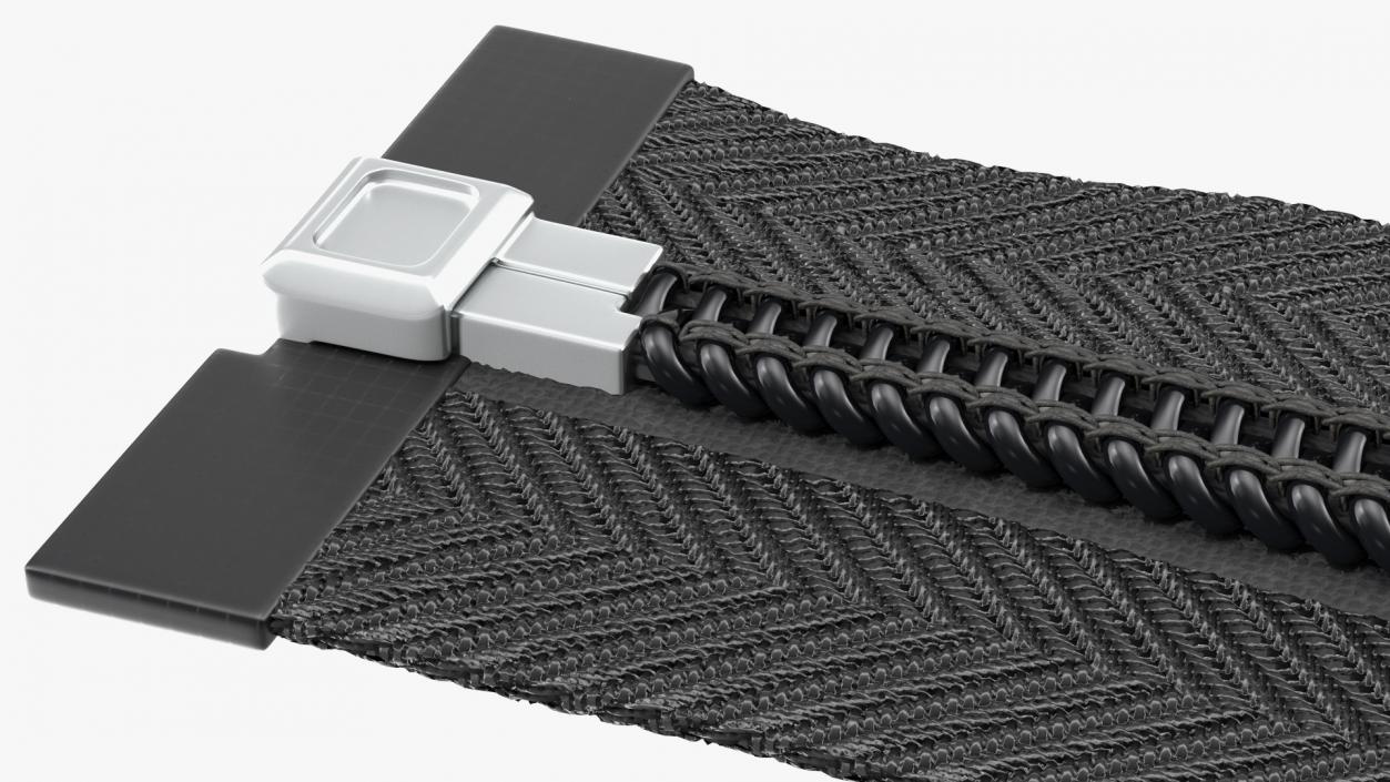 Nylon Coil Separating Zipper Black 3D model