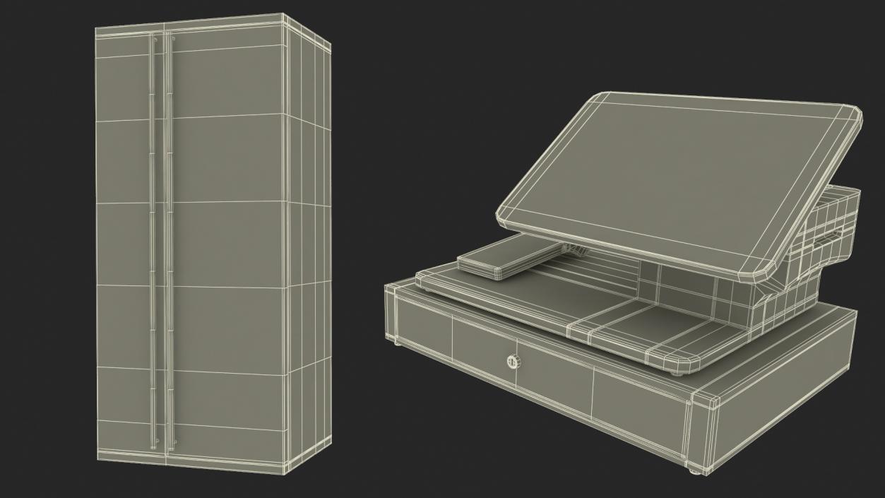 3D Food Trailer Black with Equipment model