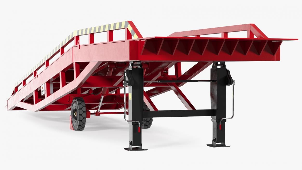 3D Mobile Loading Dock Ramp Red model