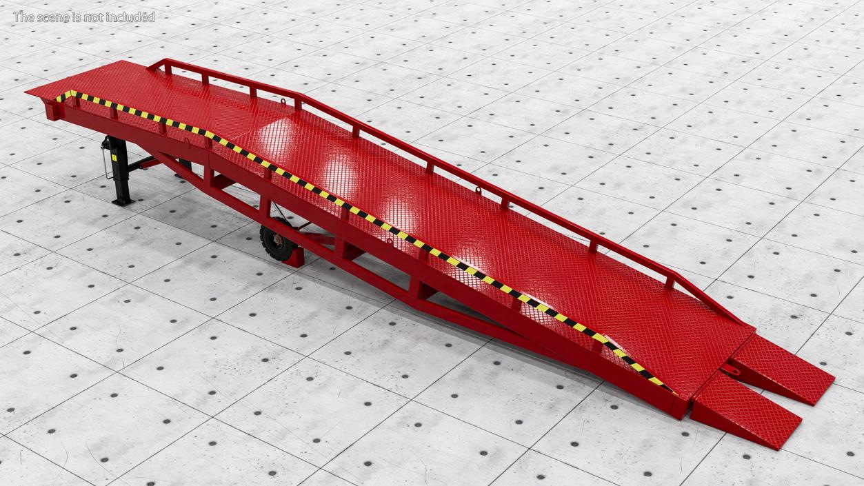 3D Mobile Loading Dock Ramp Red model