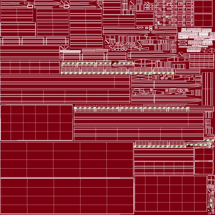 3D Mobile Loading Dock Ramp Red model