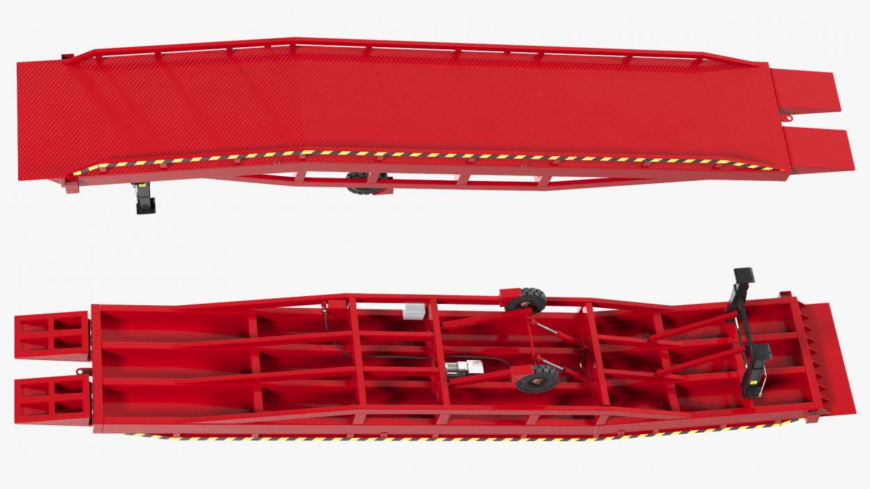 3D Mobile Loading Dock Ramp Red model